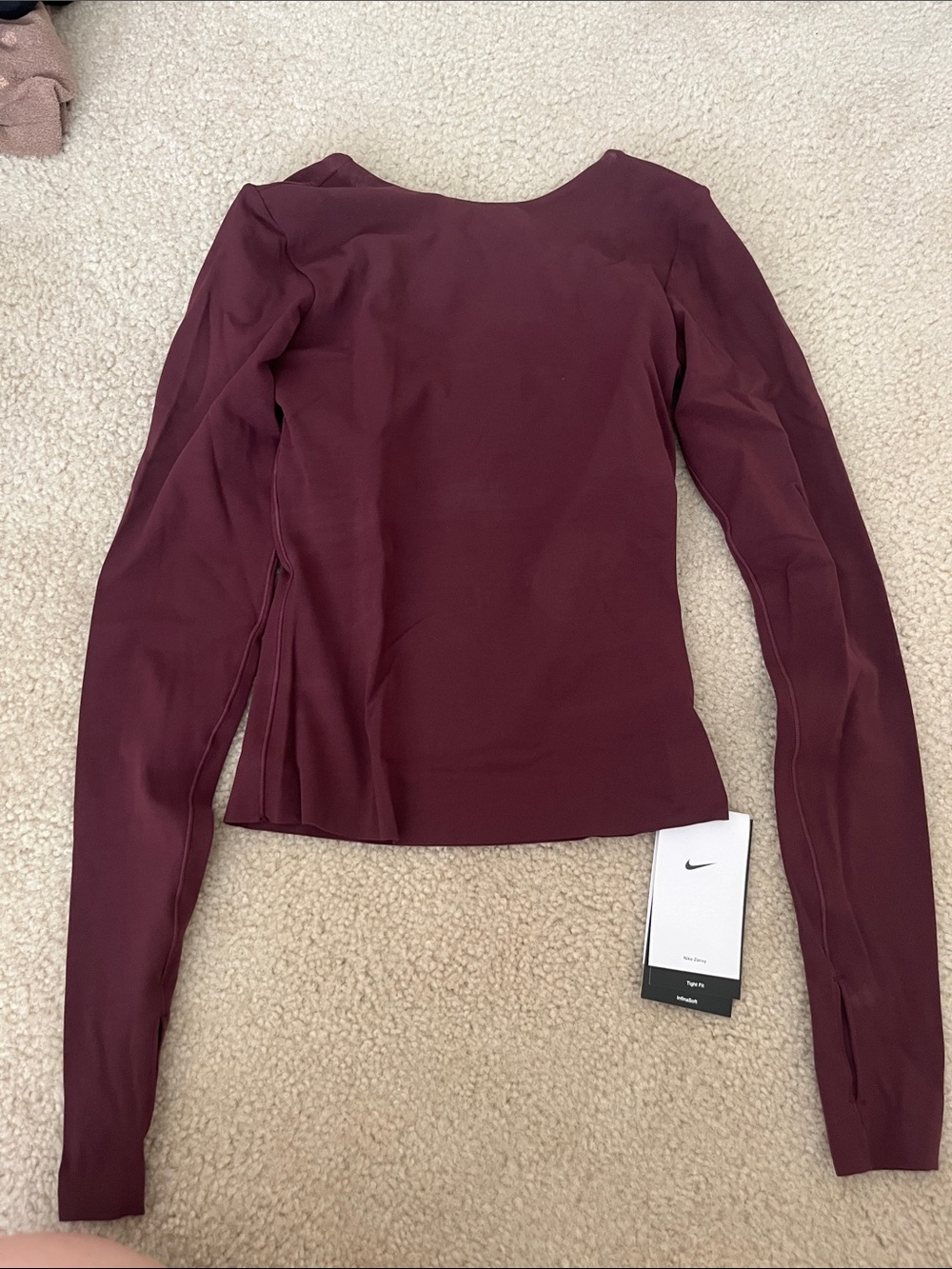 Nike burgundy slim fit training top